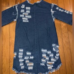 High low blue jean dress size medium
